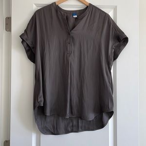 Silky Dark Gray Blouse